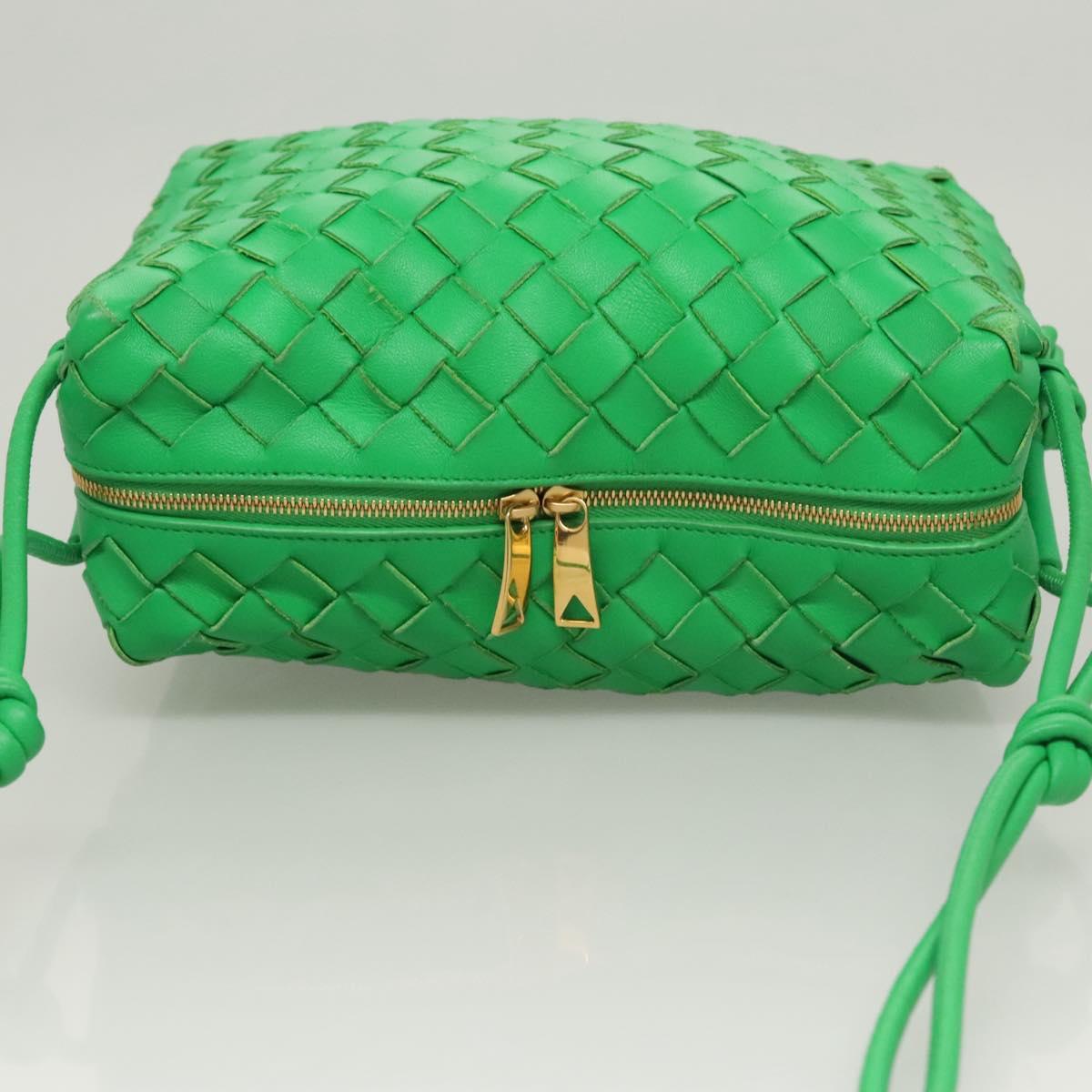 Bottega Veneta Loop Crossbody Bag Intrecciato Nappa, GREEN, LEATHER, Crossbody bag