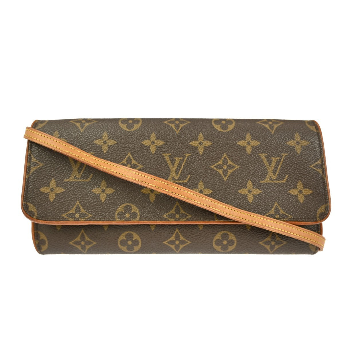 Louis Vuitton Twin Handbag Monogram Canvas, BROWN, CANVAS, Clutche & pouche