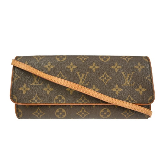 Louis Vuitton Twin Handbag Monogram Canvas, BROWN, CANVAS, Clutche & pouche