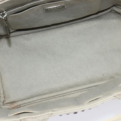 Prada Canapa Convertible Tote Rhinestone Embellished Denim, GRAY, CANVAS, Handbag