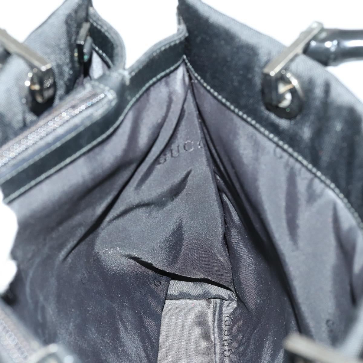 Gucci Bamboo Handle Tote nylon, BLACK, NYLON, Handbag