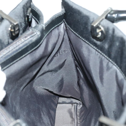 Gucci Bamboo Handle Tote nylon, BLACK, NYLON, Handbag