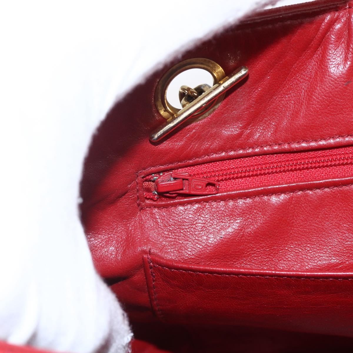 Chanel Vintage Shopping Tote Quilted Lambskin, RED, LEATHER, Tote bag