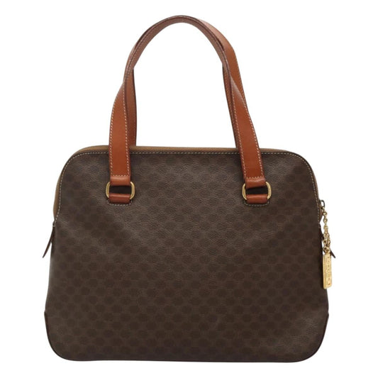 Celine Vintage Macadam Handbag Canvas and Leather, BROWN, CANVAS, Handbag
