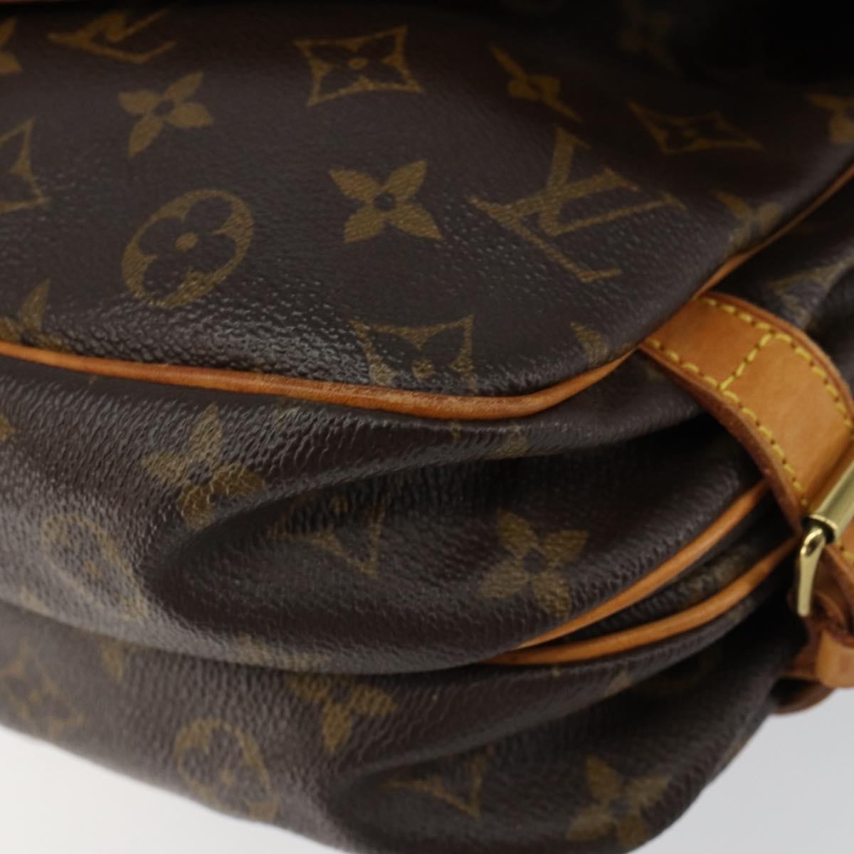 Louis Vuitton Saumur Handbag Monogram Canvas, BROWN, CANVAS, Shoulder bag