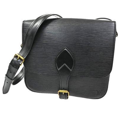 Louis Vuitton Cartouchiere Handbag Epi Leather, BLACK, LEATHER, Shoulder bag