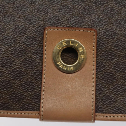 Celine Macadam Shoulder Bag PVC Leather, BROWN, CANVAS, Shoulder bag