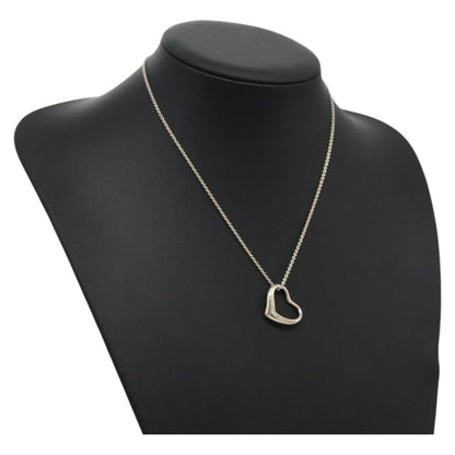 Tiffany & Co. Elsa Peretti Open Heart Pendant Necklace Sterling Silver, SILVER, SILVER, Necklace