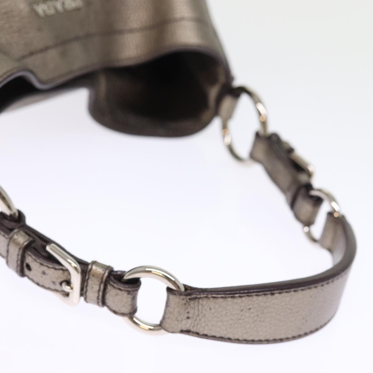 Prada Belted Hobo Vitello Daino, SILVER, LEATHER, Shoulder bag