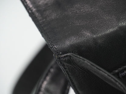 Bally Vintage Handbag Quilted Leather, BLACK, LEATHER, Handbag