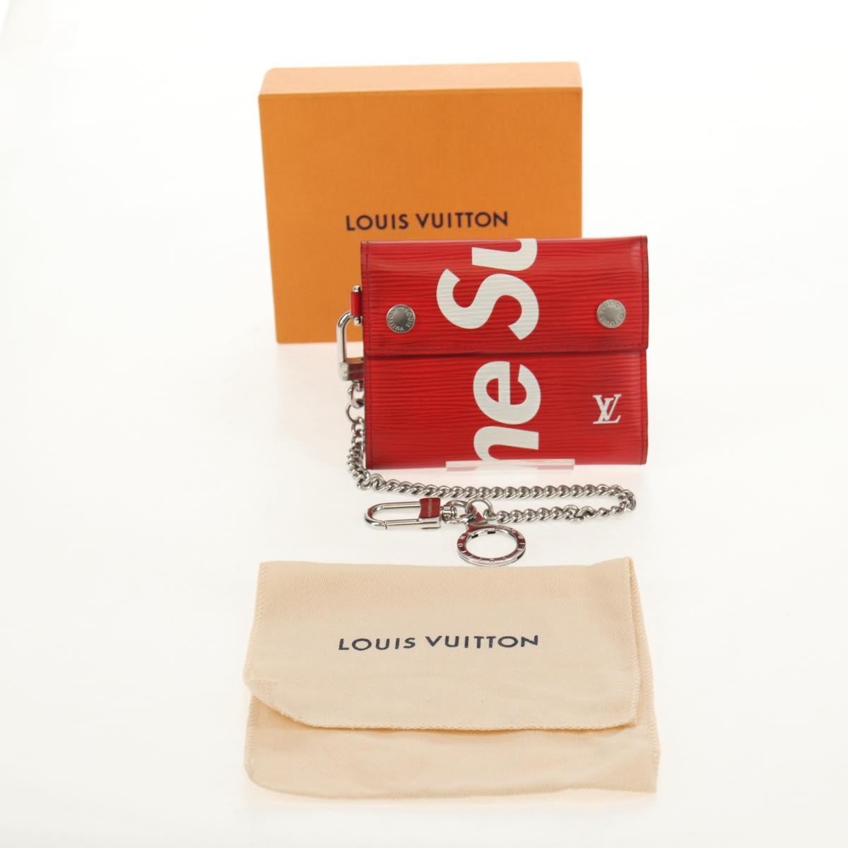 Louis Vuitton Chain Wallet Limited Edition Supreme Epi Leather, RED, LEATHER, Wallets