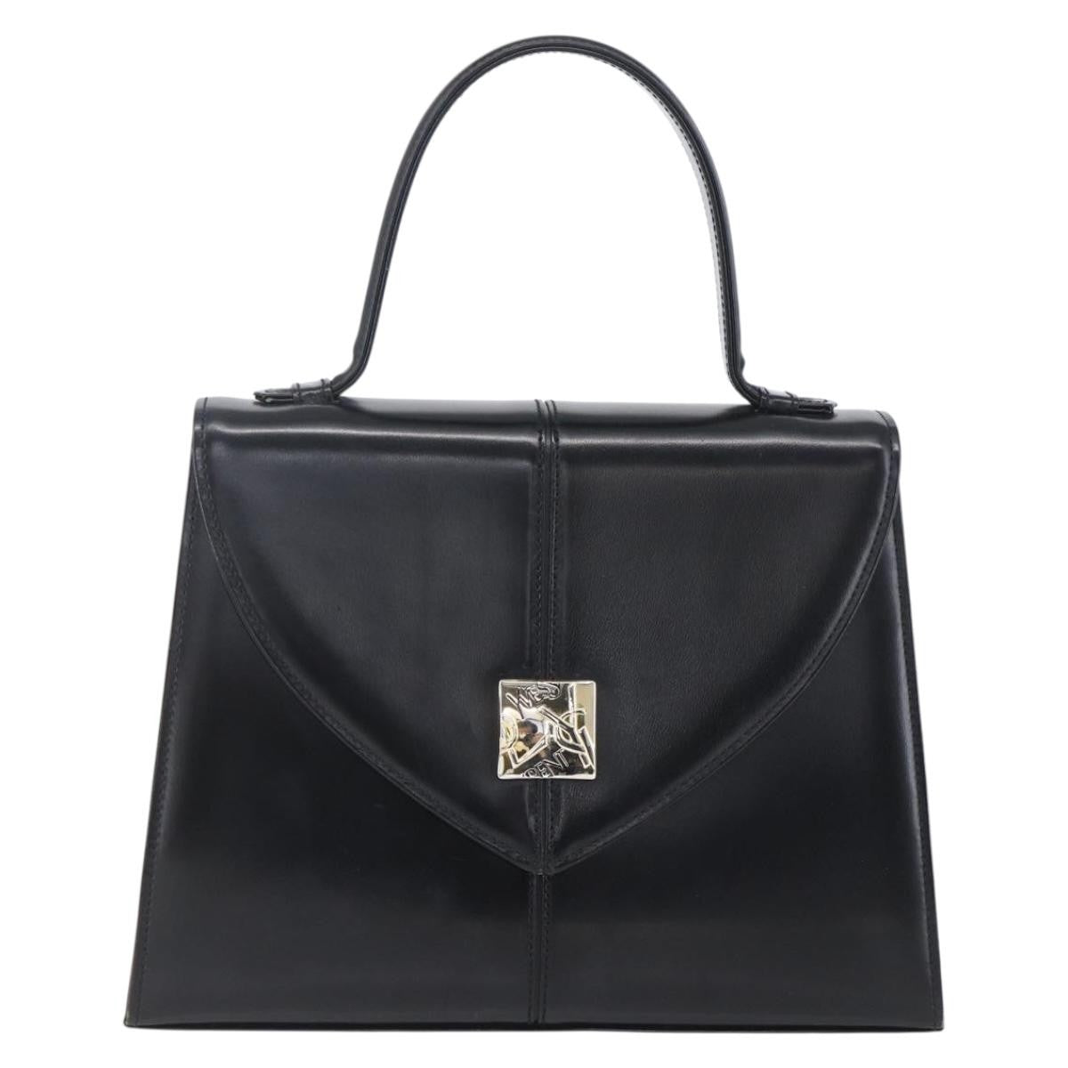Saint Laurent Vintage Handbag Leather, BLACK, LEATHER, Handbag