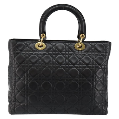 Christian Dior Vintage Lady Dior Bag Cannage Quilt Lambskin, BLACK, LEATHER, Handbag