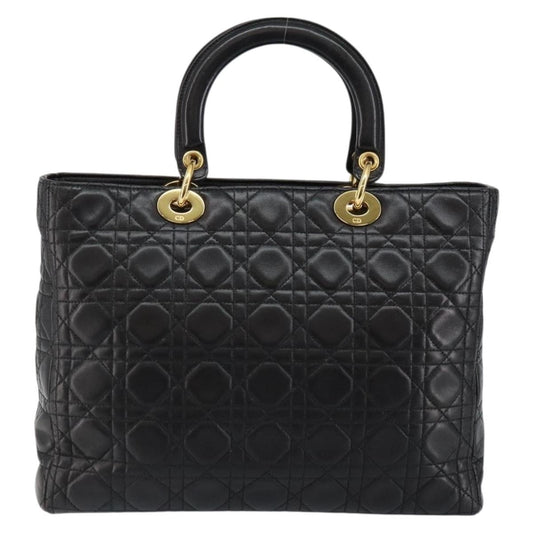 Christian Dior Vintage Lady Dior Bag Cannage Quilt Lambskin, BLACK, LEATHER, Handbag