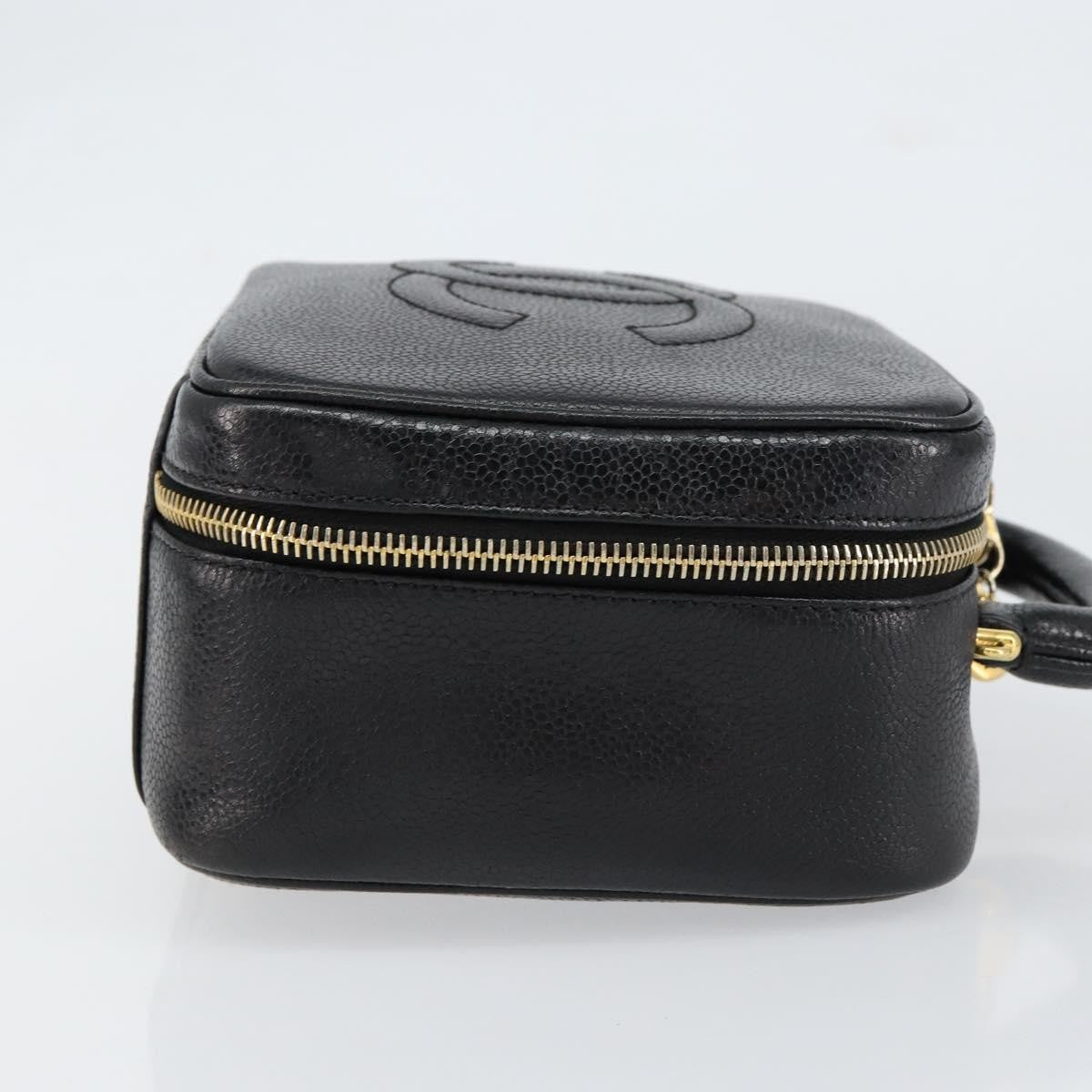Chanel Vintage Timeless Zip Around Vanity Case Caviar, BLACK, LEATHER, Clutche & pouche