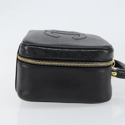 Chanel Vintage Timeless Zip Around Vanity Case Caviar, BLACK, LEATHER, Clutche & pouche