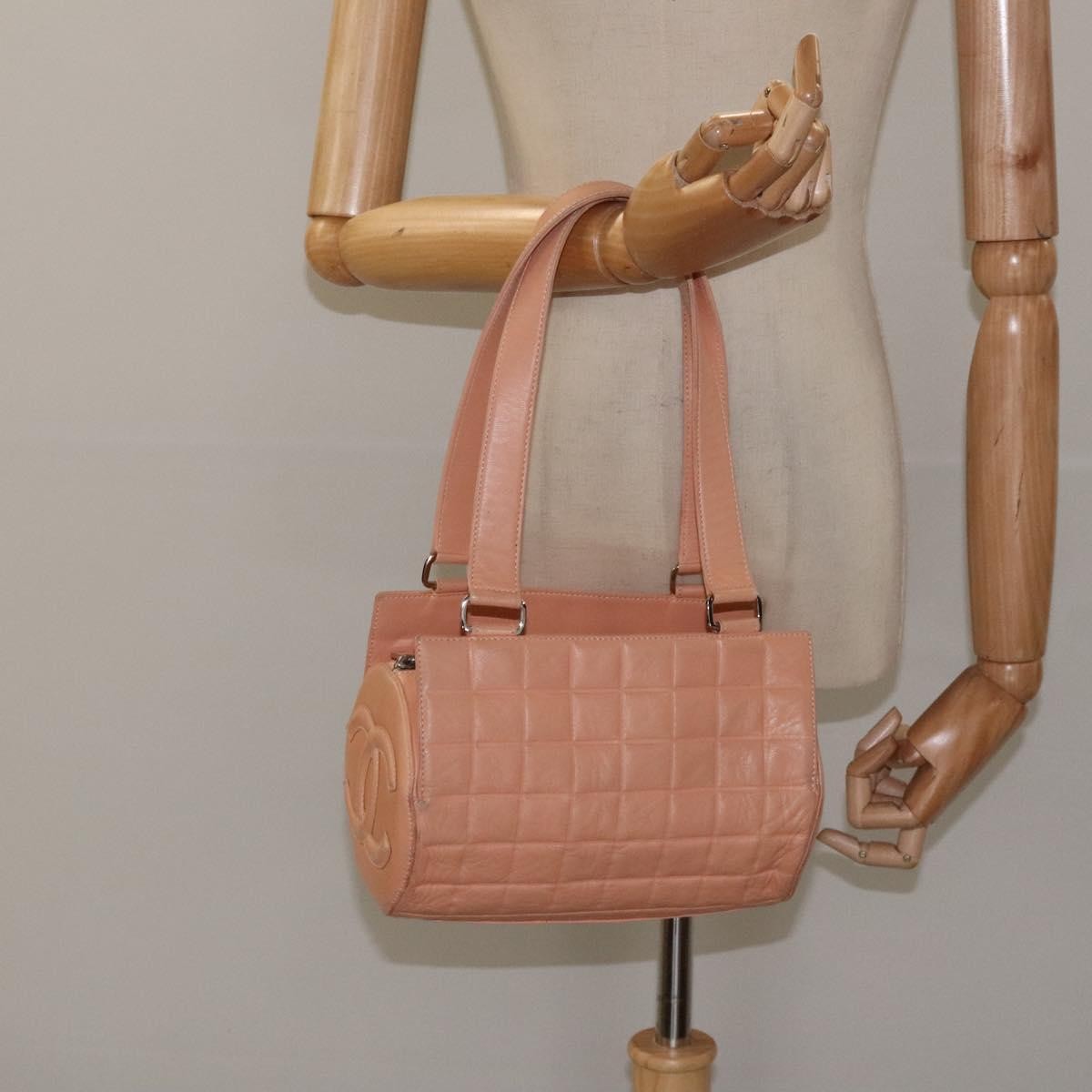 Chanel Chocolate Bar Barrel Bag Quilted Leather, BEIGE, LEATHER, Handbag