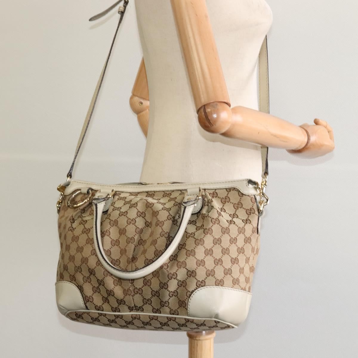 Gucci Sukey Top Handle Satchel GG Canvas with Leather, BEIGE, CANVAS, Tote bag