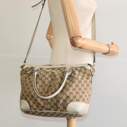 Gucci Sukey Top Handle Satchel GG Canvas with Leather, BEIGE, CANVAS, Tote bag