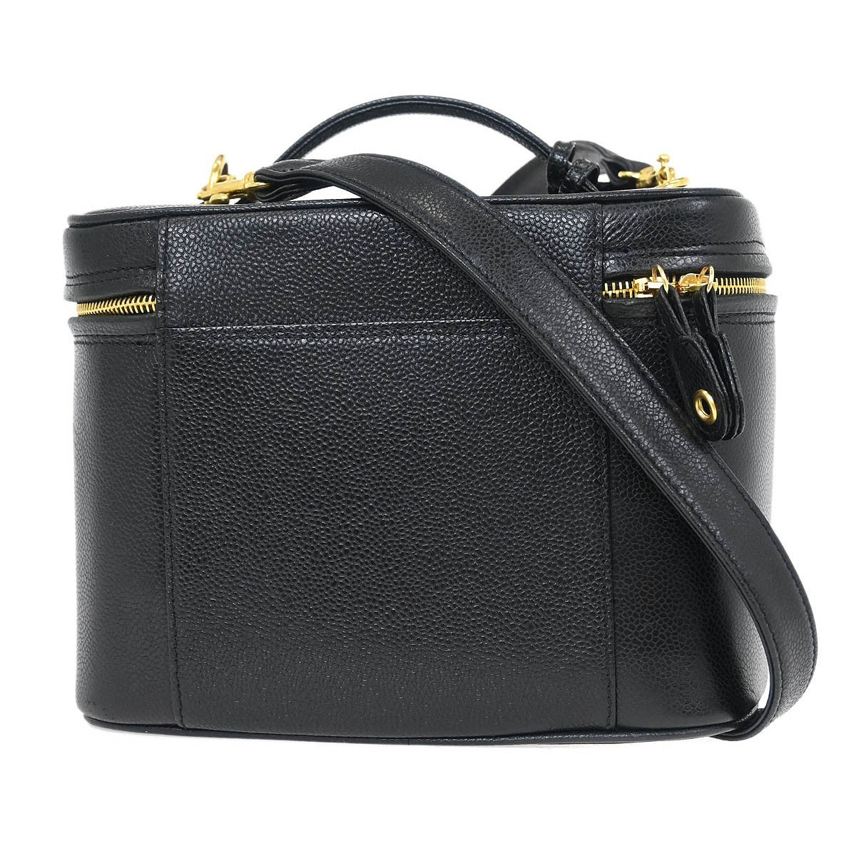 Chanel Vintage Timeless Vanity Case Caviar, BLACK, LEATHER, Handbag