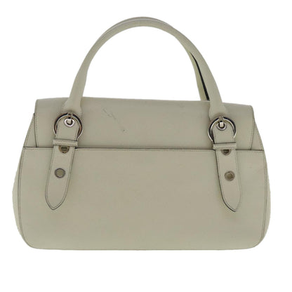 Salvatore Ferragamo Gancini handbag Leather, WHITE, LEATHER, Shoulder bag