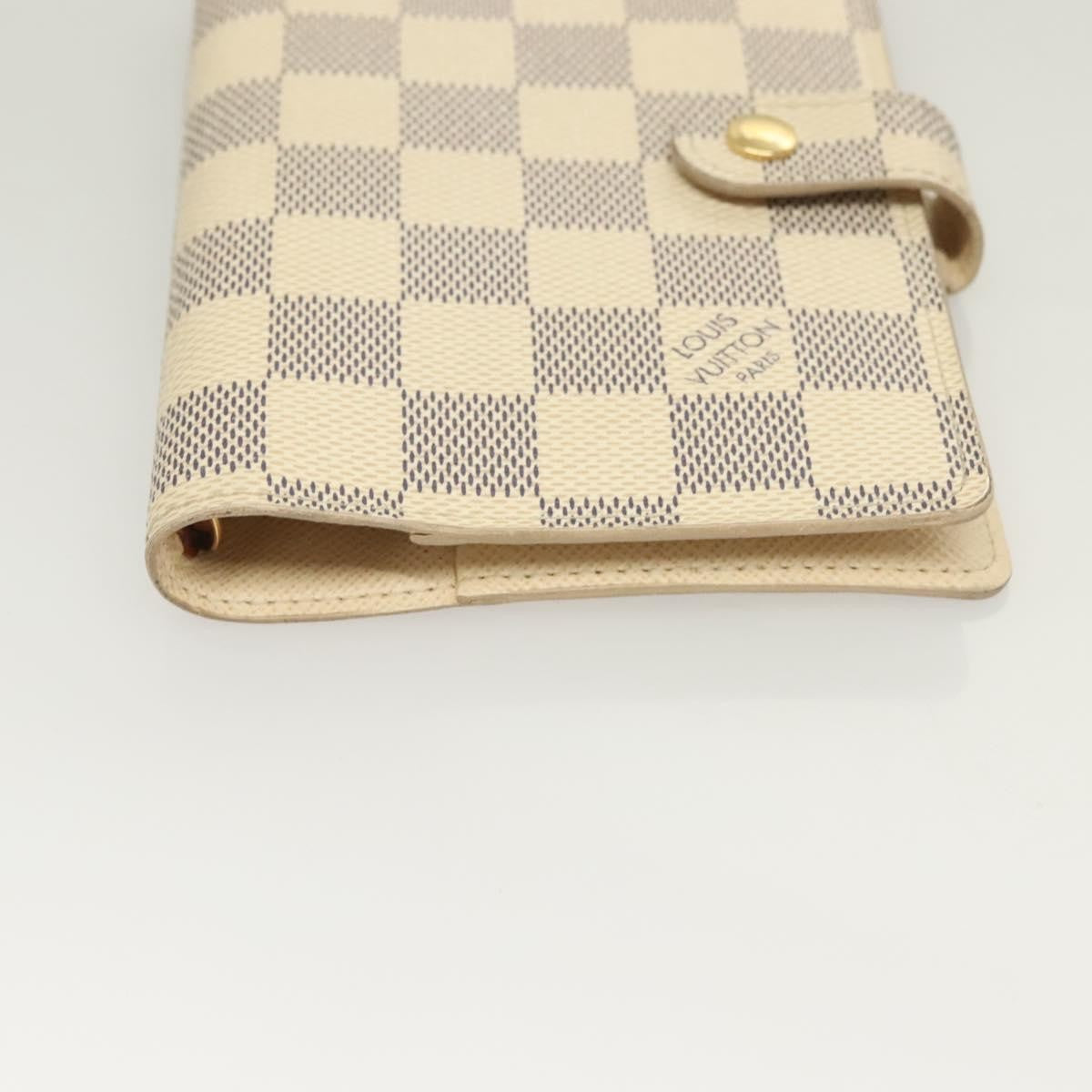 Louis Vuitton Agenda Cover Damier Azur, WHITE, CANVAS, Tech accessory