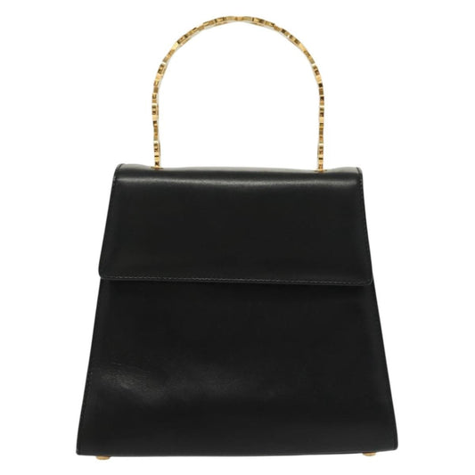 Salvatore Ferragamo Vintage Gancini Convertible Top Handle Bag Leather, BLACK, LEATHER, Handbag