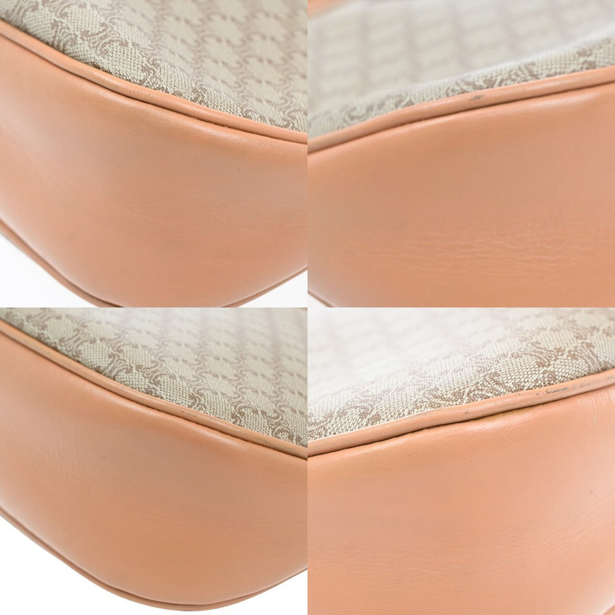 Celine Vintage Macadam Shoulder Bag Canvas and Leather, BROWN, CANVAS, Shoulder bag