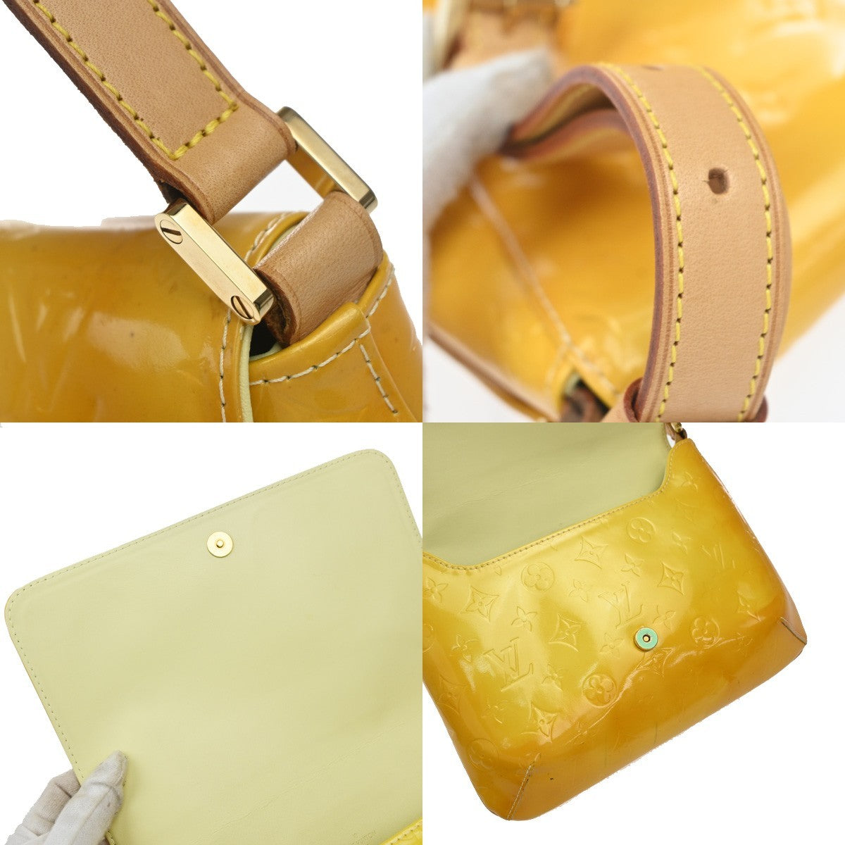 Louis Vuitton Thompson Street Handbag Monogram Vernis, Yellow, Patent Leather, Shoulder Bag