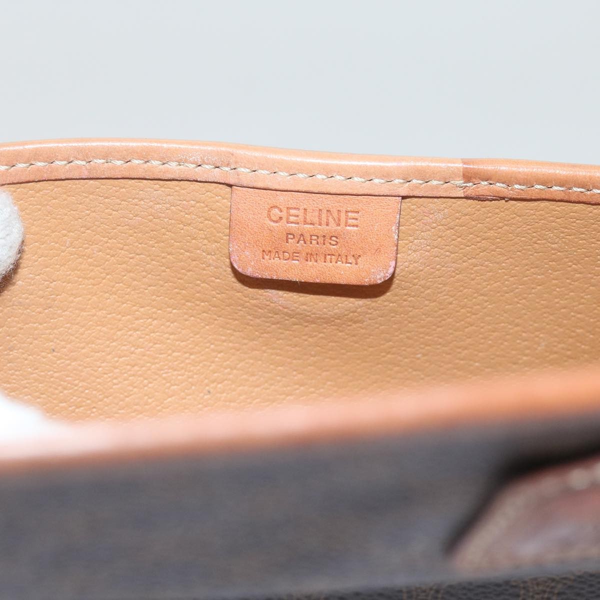 Celine Macadam Pochette Canvas and Leather, BROWN, CANVAS, Clutche & pouche