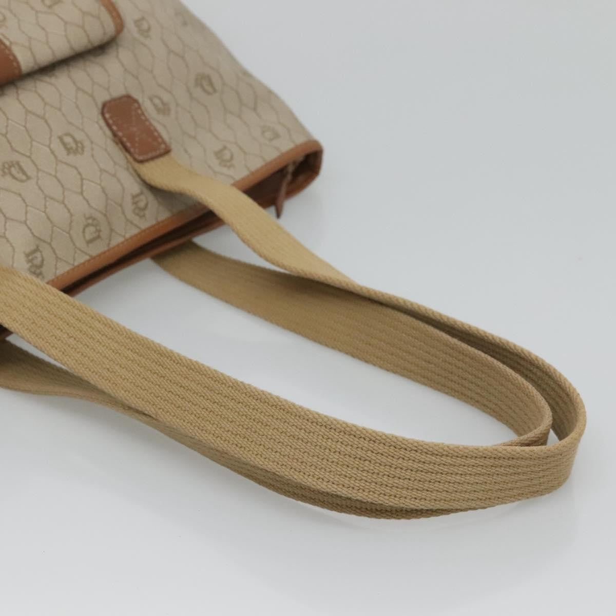 Christian Dior Front Pocket Convertible Tote Canvas, BEIGE, CANVAS, Tote bag