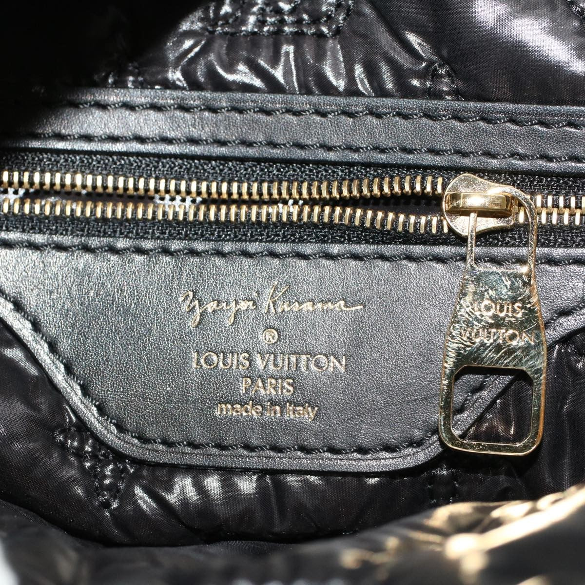 Louis Vuitton Desire Lockit Bag Kusama Infinity Dots Monogram Nylon, BLACK, NYLON, Handbag