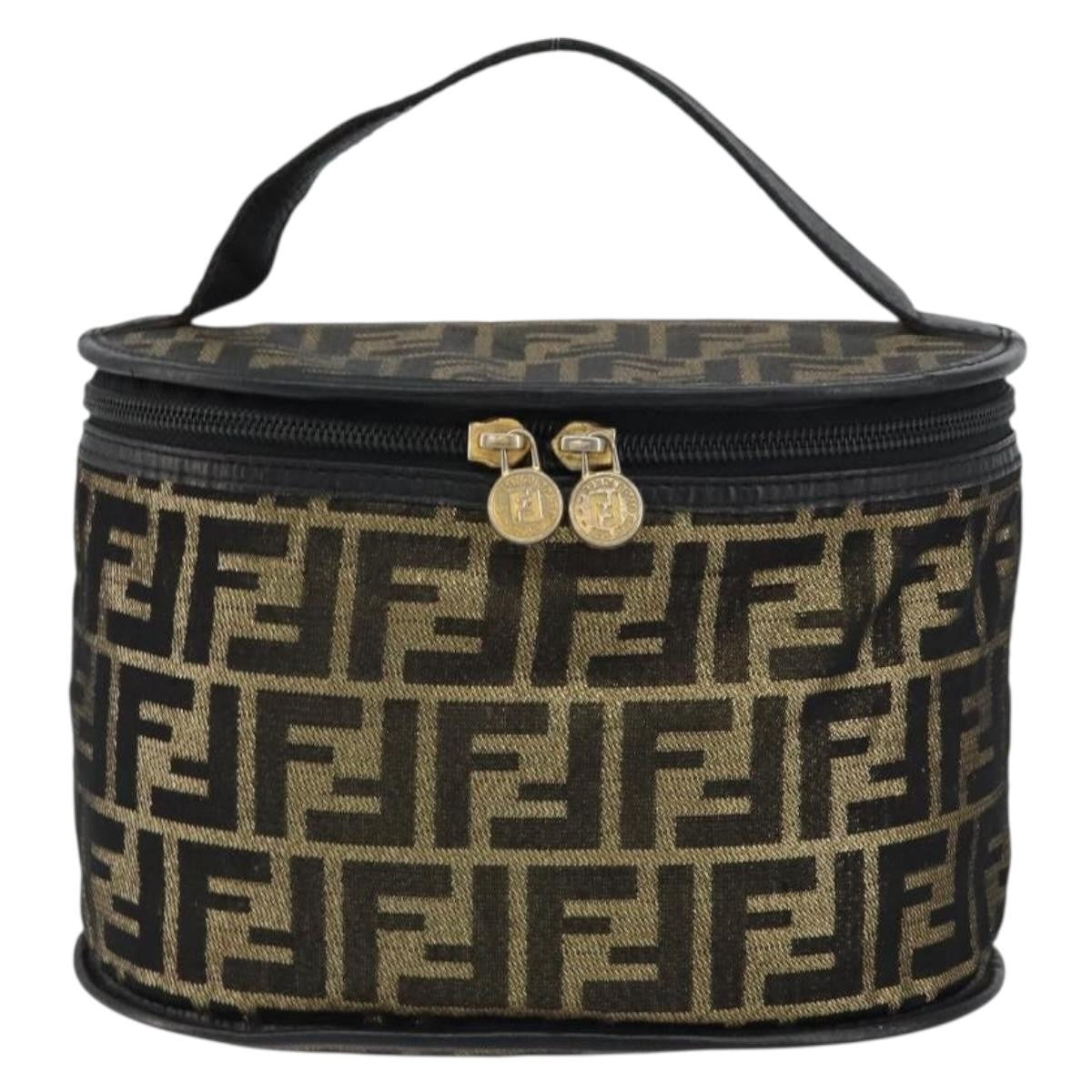 Fendi Vanity Clutch Canvas, BROWN, CANVAS, Clutche & pouche