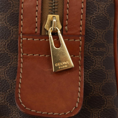 Celine Vintage Macadam Handbag Canvas and Leather, BROWN, CANVAS, Handbag