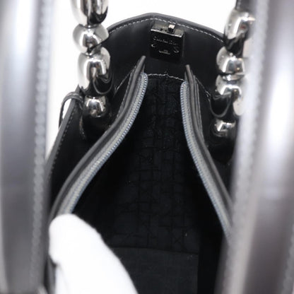 Christian Dior Vintage Handbag Leather, GRAY, LEATHER, Handbag