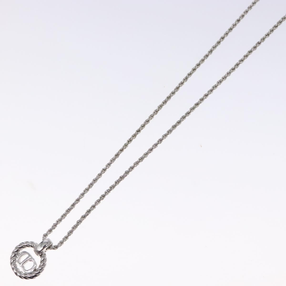 Christian Dior CD Round Pendant Necklace Metal, SILVER, METAL, Necklace