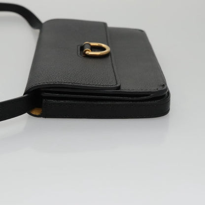 Burberry D-Ring Shoulder Bag Leather, BLACK, LEATHER, Shoulder bag