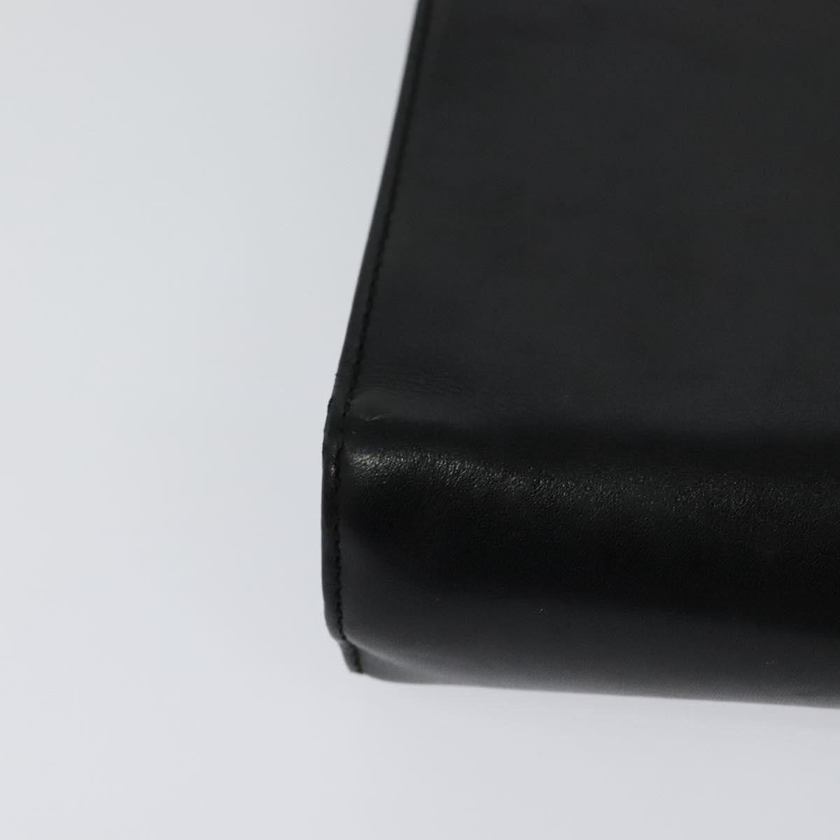 Salvatore Ferragamo Vintage Gancini Pochette Leather, BLACK, LEATHER, Clutche & pouche