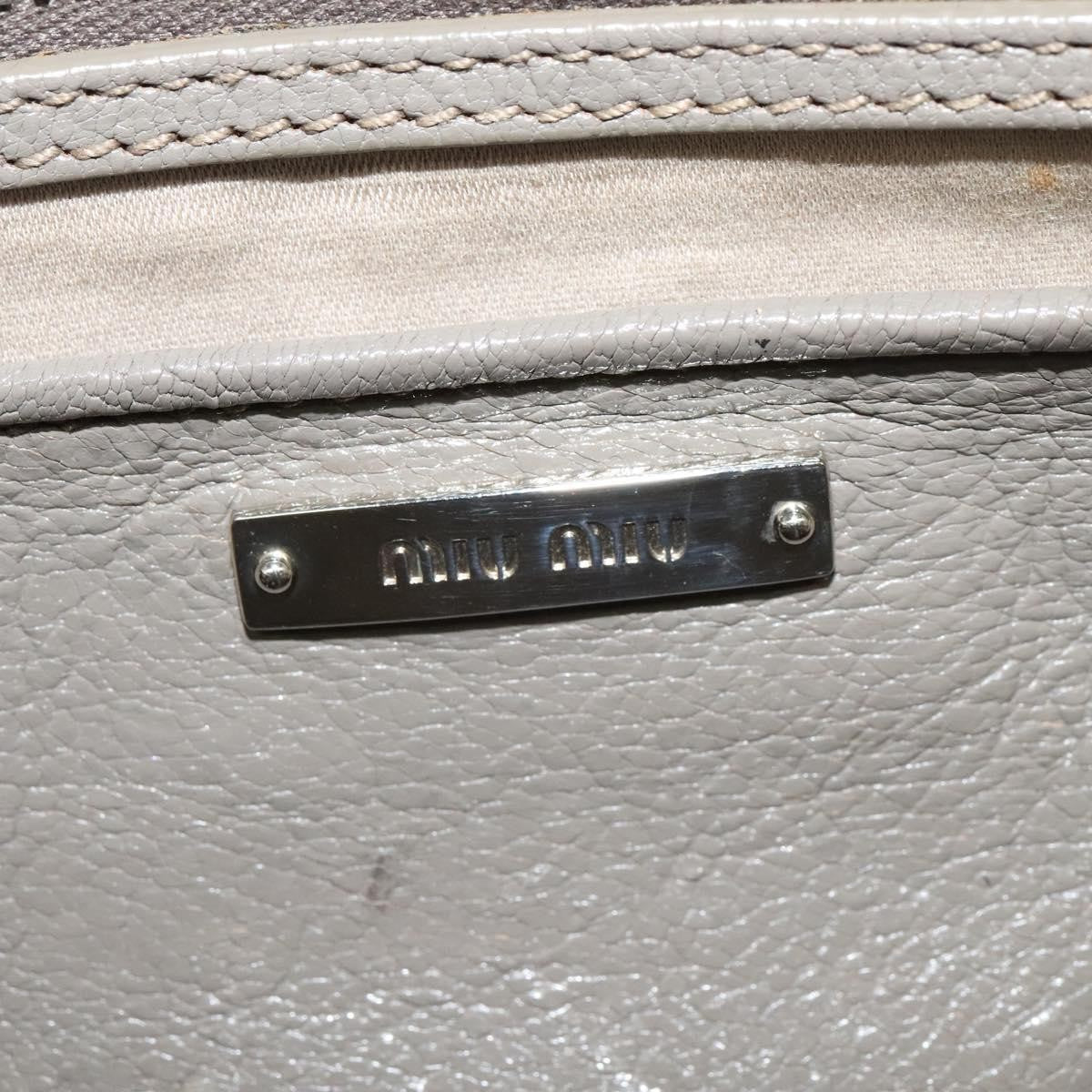 Miu Miu Madras Bowler Bag Leather, GRAY, LEATHER, Handbag