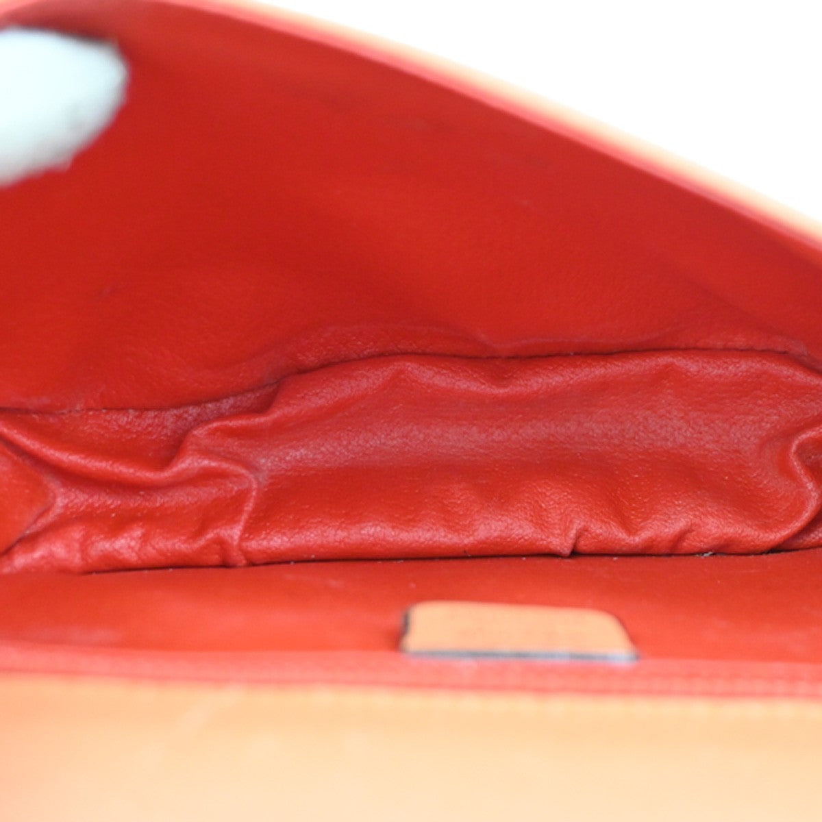 Celine Vintage Flap Shoulder Bag Leather, ORANGE, LEATHER, Shoulder bag