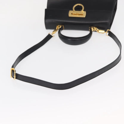 Salvatore Ferragamo Convertible Top Handle Bag Leather, BLACK, LEATHER, Handbag