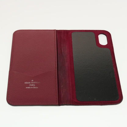 Louis Vuitton iPhone X / XS Folio Epi Leather, BURGUNDY, LEATHER, Tech accessory