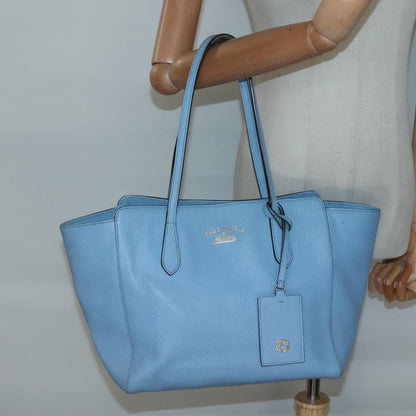 Gucci Swing Tote Leather, BLUE, LEATHER, Tote bag