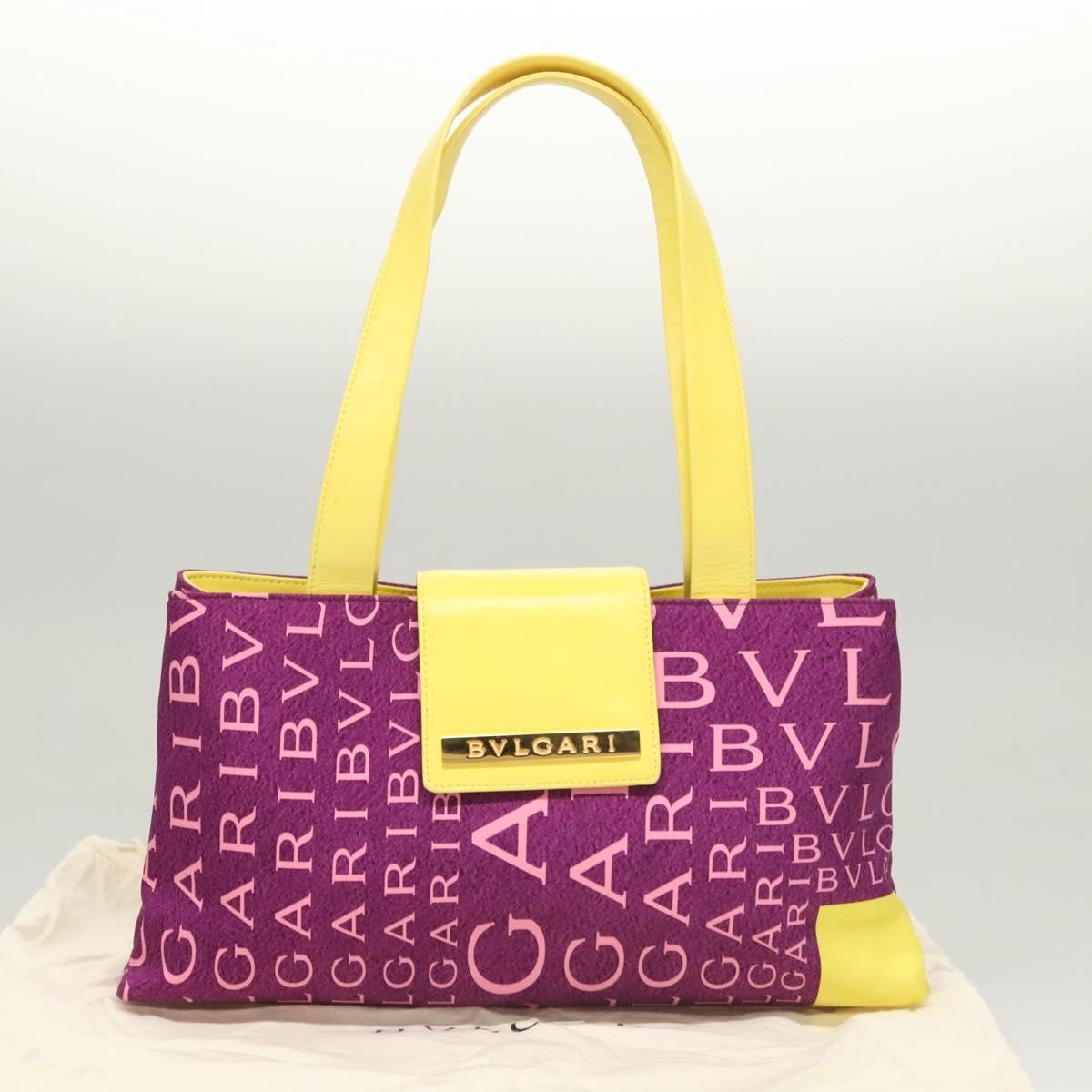 Bvlgari B.Zero1 Logomania Bag Canvas with Leather, PURPLE, NYLON, Shoulder bag