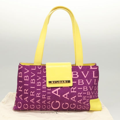 Bvlgari B.Zero1 Logomania Bag Canvas with Leather, PURPLE, NYLON, Shoulder bag