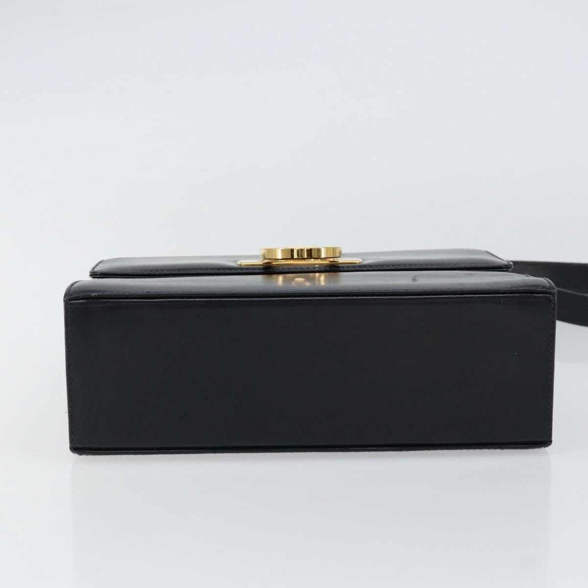 Salvatore Ferragamo Gancini Shoulder Bag Leather, NAVY, LEATHER, Shoulder bag