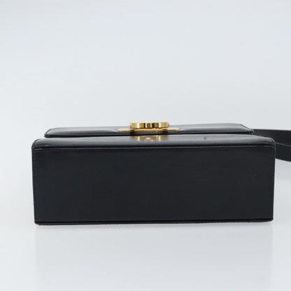 Salvatore Ferragamo Gancini Shoulder Bag Leather, NAVY, LEATHER, Shoulder bag