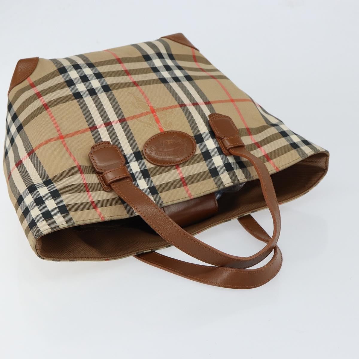 Burberry Vintage Tote Vintage Check Coated Canvas, BEIGE, CANVAS, Tote bag