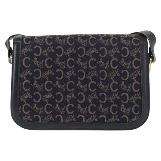 Celine Horse Carriage Shoulder bag Canvas and Leather, NAVY, CANVAS, Shoulder bag