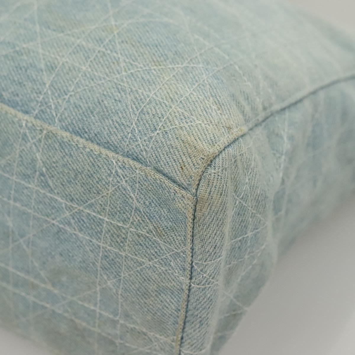 Christian Dior Vintage Lady Dior Bag Cannage Quilt Denim, BLUE, CANVAS, Tote bag
